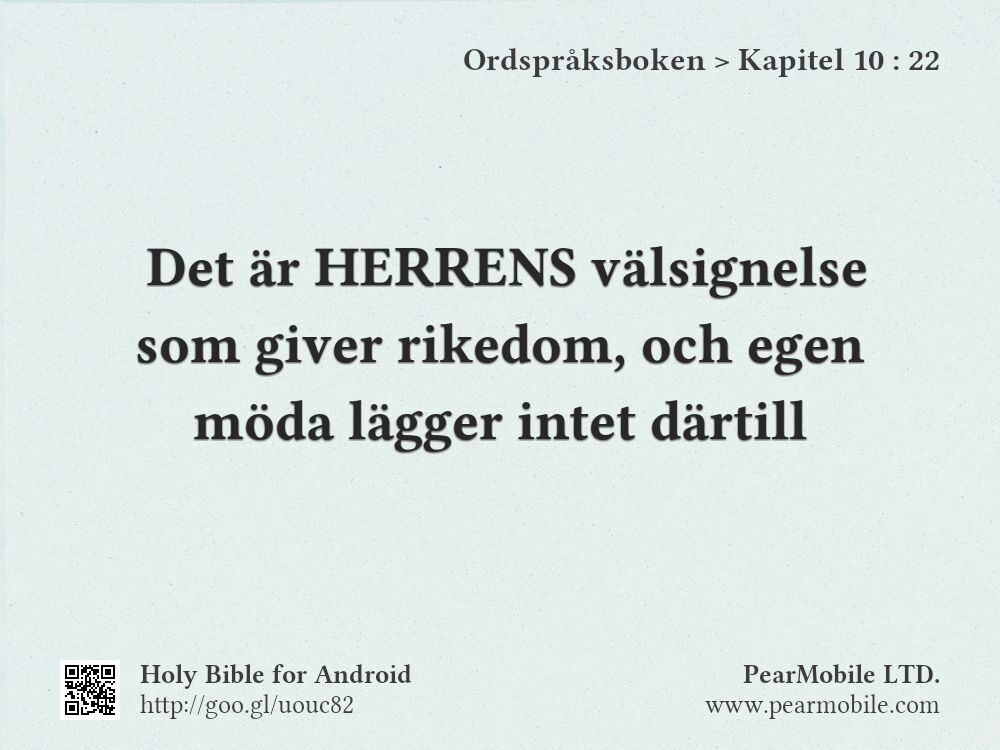 Ordspråksboken, Kapitel 10:22